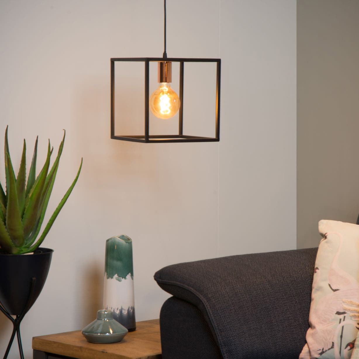 Lucide ARTHUR – Hanglamp – 1xE27 – Zwart