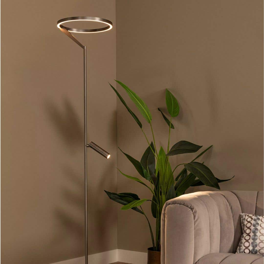 Lucide Vloerlamp – Applause – Ø 33 cm – Grijs ijzer