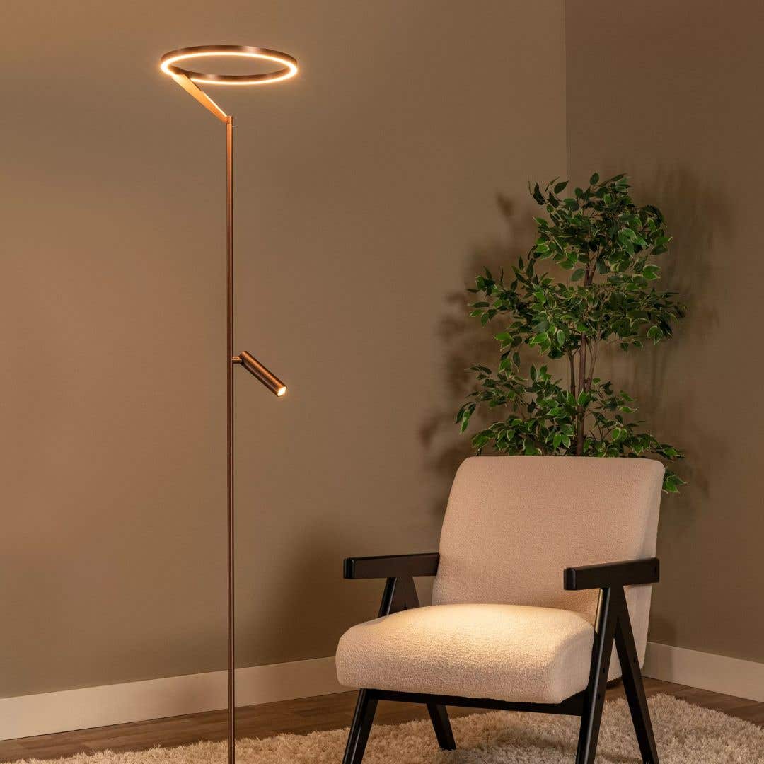 Lucide Vloerlamp – Applause – Ø 33 cm – Koffie