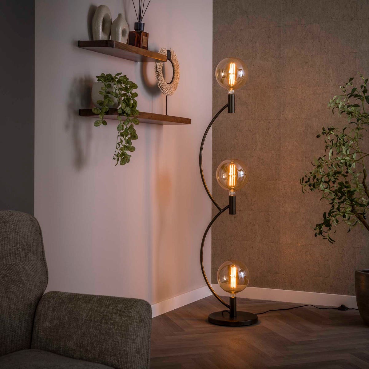 Reefs Interior Vloerlamp Fenlor – Bruin