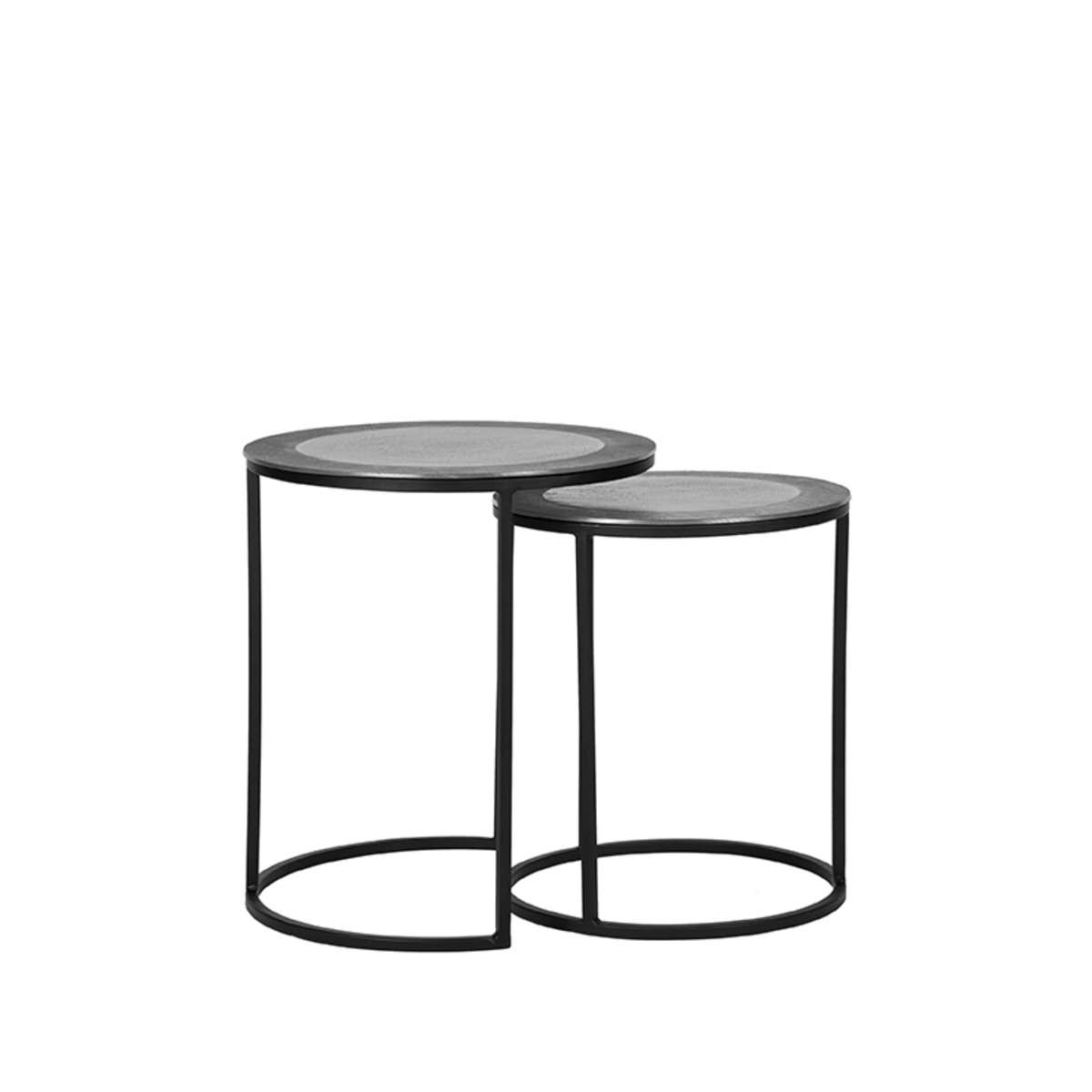 LABEL51 Salontafel Set Pair - Grijs - Metaal - 40 cm