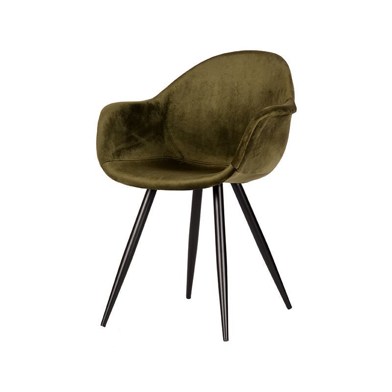 LABEL51 Eetkamerstoel Forli - Army green - Fluweel