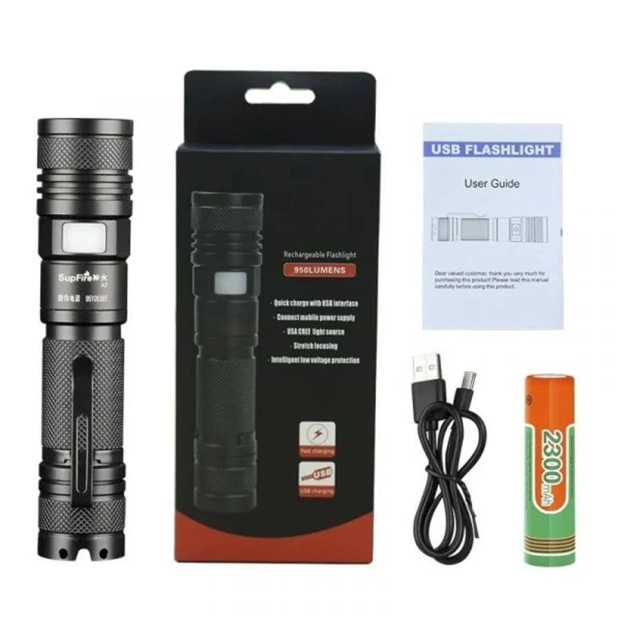 Led Zaklamp Superfire A2 650 Lumen