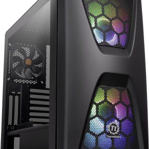 Thermaltake Commander C34 TG Midi-tower PC-behuizing, Gaming-behuizing Zwart 2 voorgeïnstalleerde LED-ventilators, 1 voo
