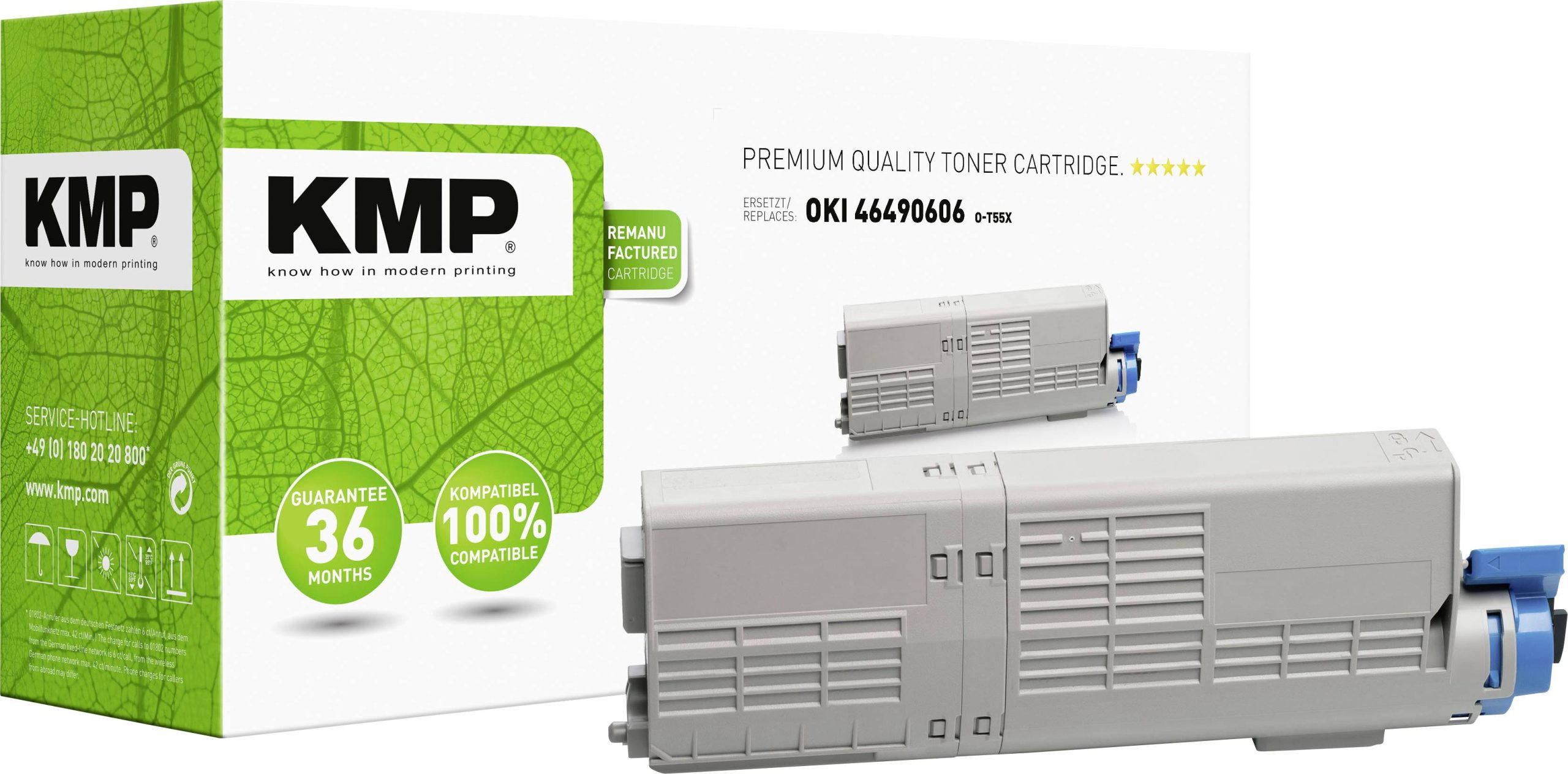 KMP Toner vervangt OKI 46490606 Compatibel Magenta 6000 bladzijden O-T55X 3361,3006