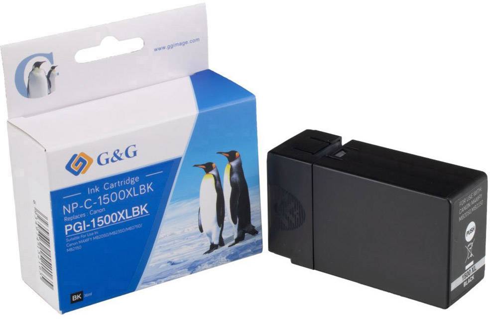 G&G Inktcartridge vervangt Canon PGI-1500BK XL Compatibel Zwart NP-C-1500XLBK 1C1500B