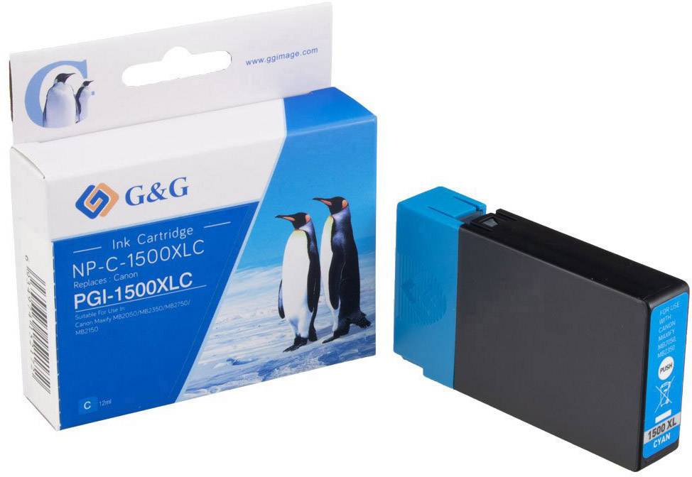 G&G Inktcartridge vervangt Canon PGI-1500C XL Compatibel Cyaan NP-C-1500XLC 1C1500C