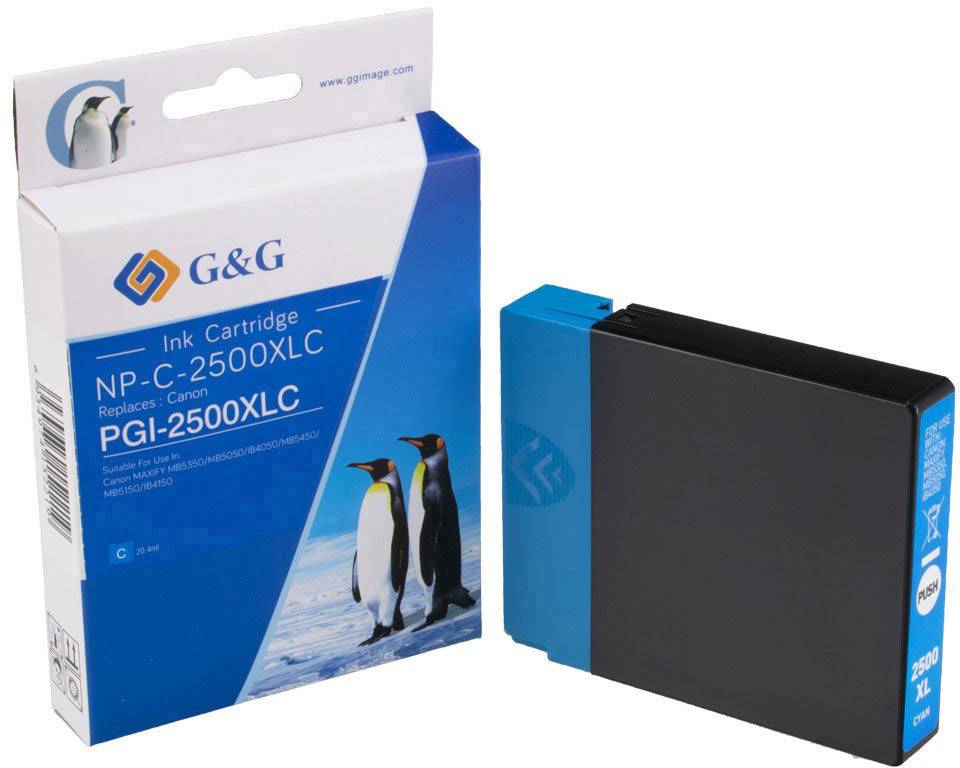 G&G Inktcartridge vervangt Canon PGI-2500C XL Compatibel Cyaan NP-C-2500XLC 1C2500C