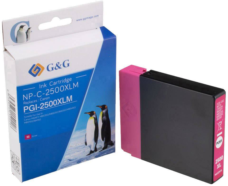 G&G Inktcartridge vervangt Canon PGI-2500M XL Compatibel Magenta NP-C-2500XLM 1C2500M