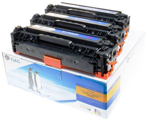 G&G Toner vervangt HP 312A, CF383A, CF382A, CF381A Compatibel Combipack Cyaan, Magenta, Geel 2700 bladzijden NT-PH380C|M