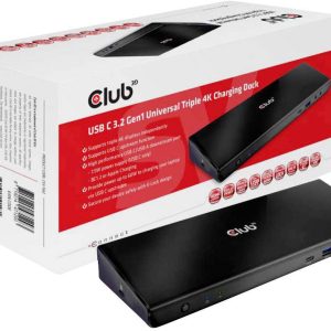 club3D USB-C™ 3.2 Gen1 Universal Triple 4K Charging Dock USB-C dockingstation Geschikt voor merk (dockingstation): Unive club3D USB-C™ 3.2 Gen1 Universal Triple 4K Charging Dock USB-C dockingstation Geschikt voor merk (dockingstation): Unive