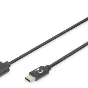 Digitus AK-300154-018-S USB-kabel USB 2.0 USB-C stekker, USB-A stekker 1.80 m Zwart Afgeschermd Digitus AK-300154-018-S USB-kabel USB 2.0 USB-C stekker, USB-A stekker 1.80 m Zwart Afgeschermd