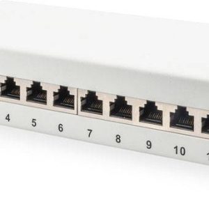 Digitus DN-91612S-EA-G 12 poorten Netwerkpatchpaneel 254 mm (10″) CAT 6A 1 HE Meerdere kleuren Ingericht Digitus DN-91612S-EA-G 12 poorten Netwerkpatchpaneel 254 mm (10″) CAT 6A 1 HE Meerdere kleuren Ingericht