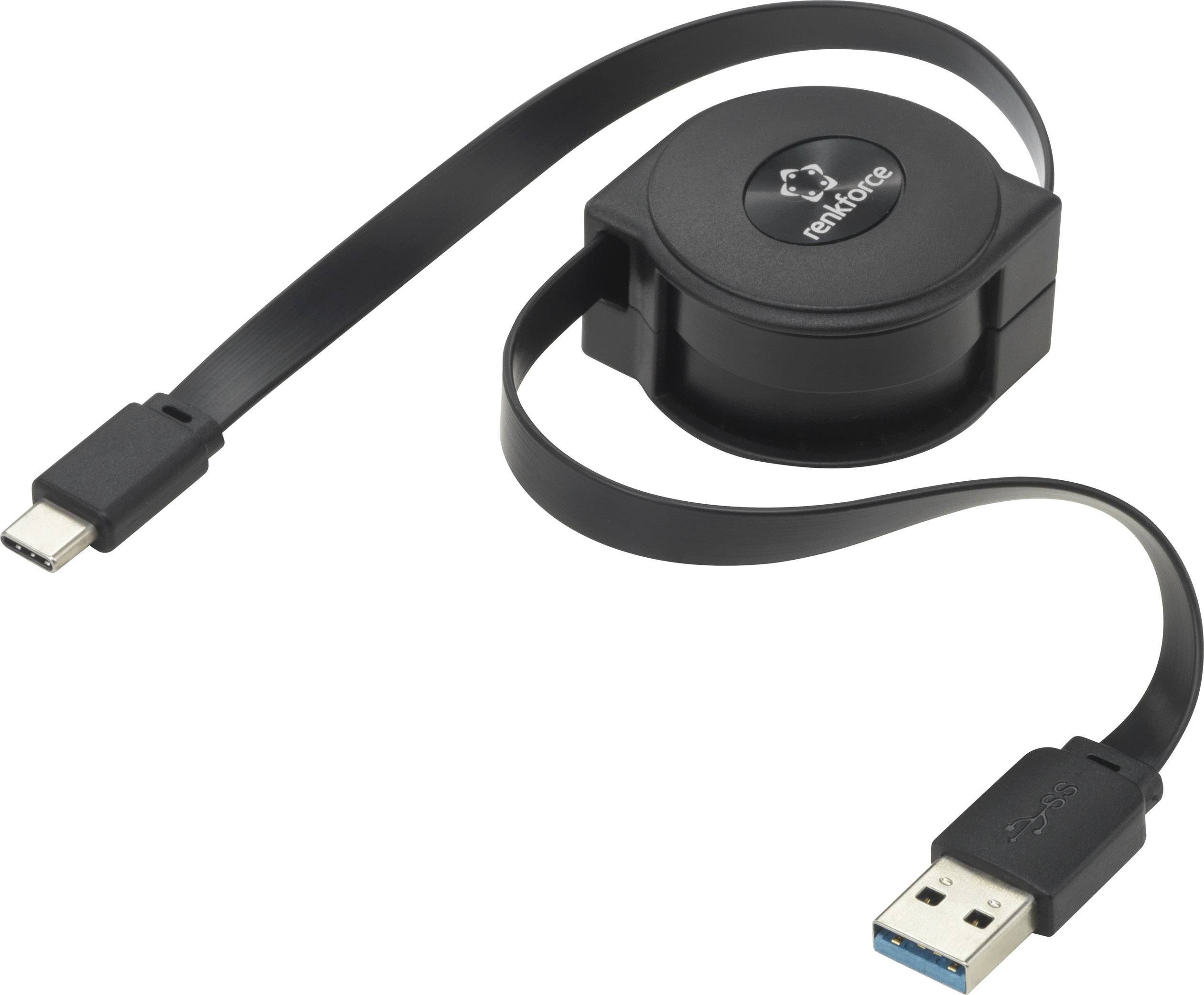 Renkforce RF-4352328 USB-kabel USB 3.2 Gen1 USB-C stekker, USB-A stekker 0.80 m Zwart