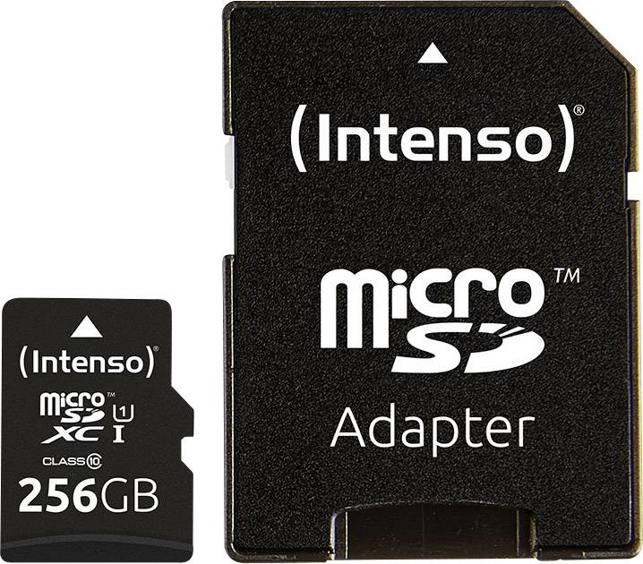Intenso Premium microSDXC-kaart 256 GB Class 10, UHS-I Incl. SD-adapter