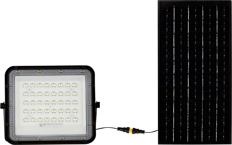 V-TAC VT-80W 7823 LED-schijnwerper, Zonne-energiemodule 10 W Koudwit Zwart
