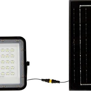 V-TAC VT-40W 7821 LED-schijnwerper, Zonne-energiemodule 6 W Koudwit Zwart