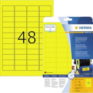 Herma 8030 Folie-etiketten 45.7 x 21.2 mm Polyester folie Geel 1200 stuk(s) Extra sterk hechtend Laser (zwart/wit), Lase Herma 8030 Folie-etiketten 45.7 x 21.2 mm Polyester folie Geel 1200 stuk(s) Extra sterk hechtend Laser (zwart/wit), Lase