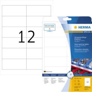 Herma 4692 Folie-etiketten 97 x 42.3 mm Polyester folie Wit 300 stuk(s) Extra sterk hechtend Laser (zwart/wit), Laser (k Herma 4692 Folie-etiketten 97 x 42.3 mm Polyester folie Wit 300 stuk(s) Extra sterk hechtend Laser (zwart/wit), Laser (k