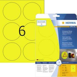 Herma 8035 Folie-etiketten 85 x 85 mm Polyester folie Geel 150 stuk(s) Extra sterk hechtend Laser (zwart/wit), Laser (kl Herma 8035 Folie-etiketten 85 x 85 mm Polyester folie Geel 150 stuk(s) Extra sterk hechtend Laser (zwart/wit), Laser (kl