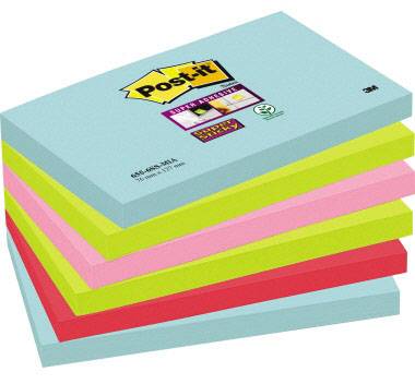 Post-it Plaknotitie 6556SMI 127 mm x 76 mm Turquoise, Neon-groen, Neon-pink, Papaverrood 540 vellen
