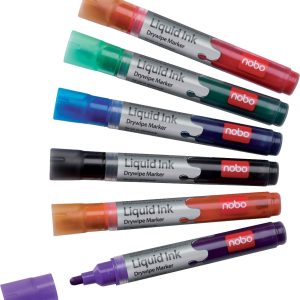 nobo Liquid Ink 1901419 Whiteboardmarkerset Zwart, Rood, Groen, Blauw, Oranje, Violet 6 stuk(s) nobo Liquid Ink 1901419 Whiteboardmarkerset Zwart, Rood, Groen, Blauw, Oranje, Violet 6 stuk(s)