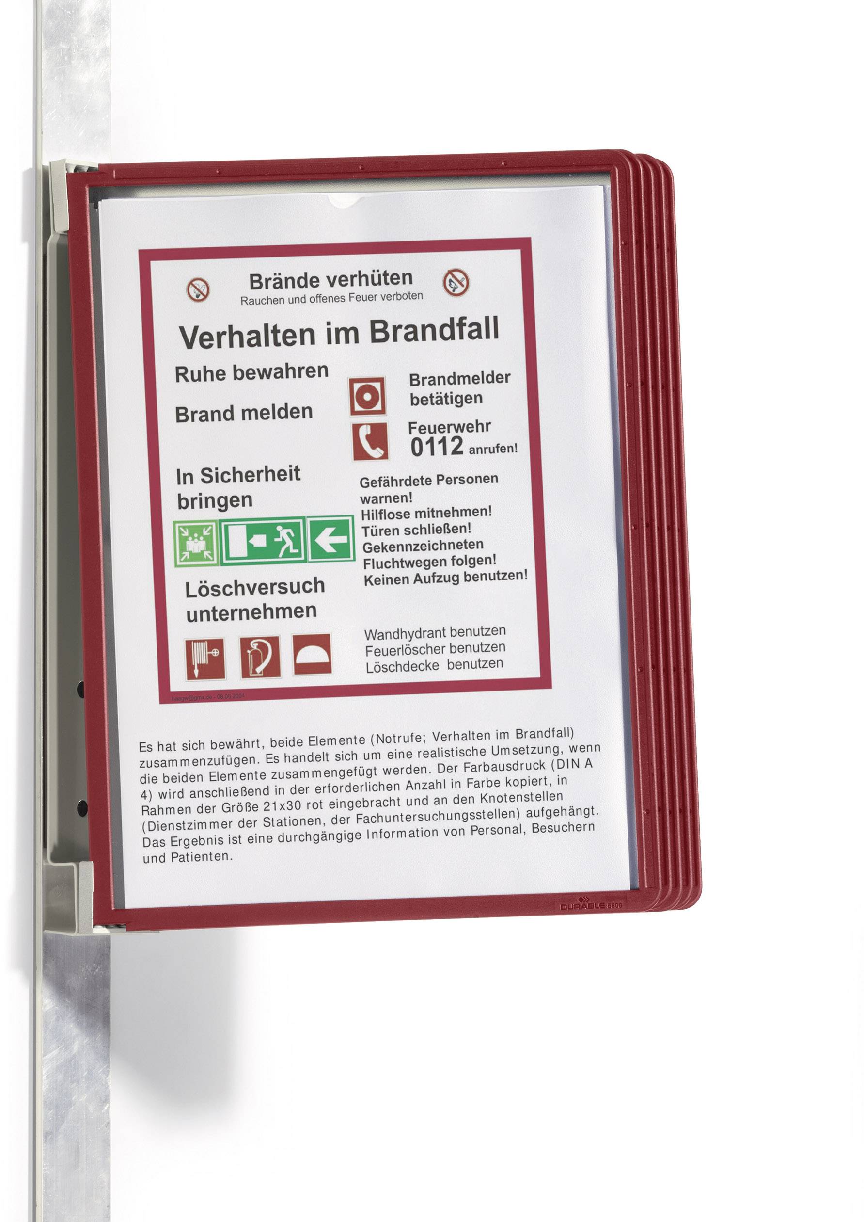Durable 591403 Bureaustandaard Rood (b x h x d) 325 x 360 x 260 mm DIN A4