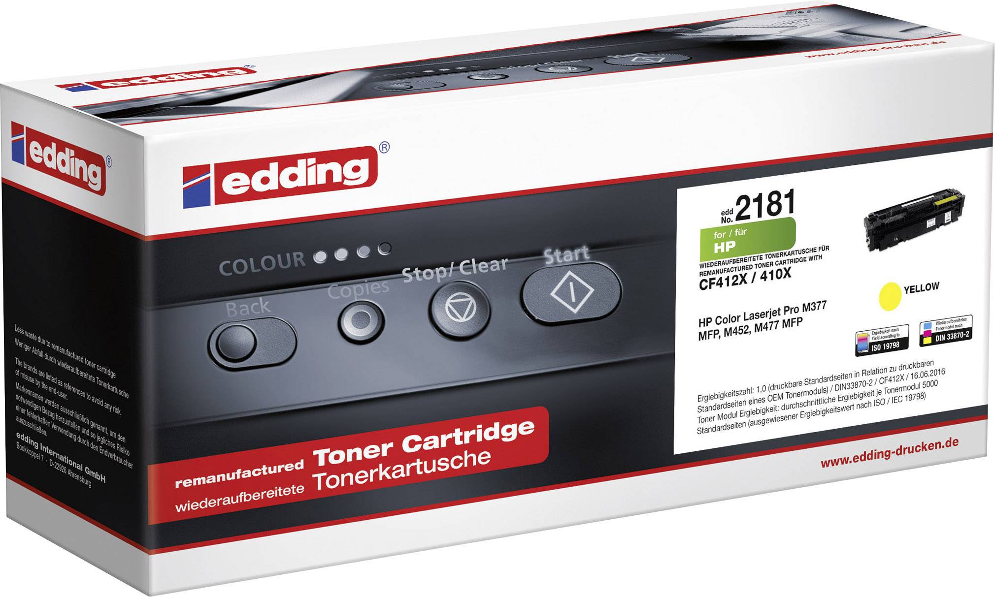 Edding Toner vervangt HP CF412X Compatibel Geel 18-2181 18-2181