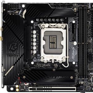 ASRock Z790I LIGHTNING WIFI (1700) Moederbord Socket Intel LGA 1700 Vormfactor Mini-ITX Moederbord chipset Intel® Z790 ASRock Z790I LIGHTNING WIFI (1700) Moederbord Socket Intel LGA 1700 Vormfactor Mini-ITX Moederbord chipset Intel® Z790