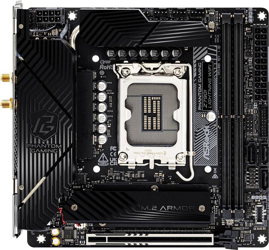 ASRock Z790I LIGHTNING WIFI (1700) Moederbord Socket Intel LGA 1700 Vormfactor Mini-ITX Moederbord chipset Intel® Z790