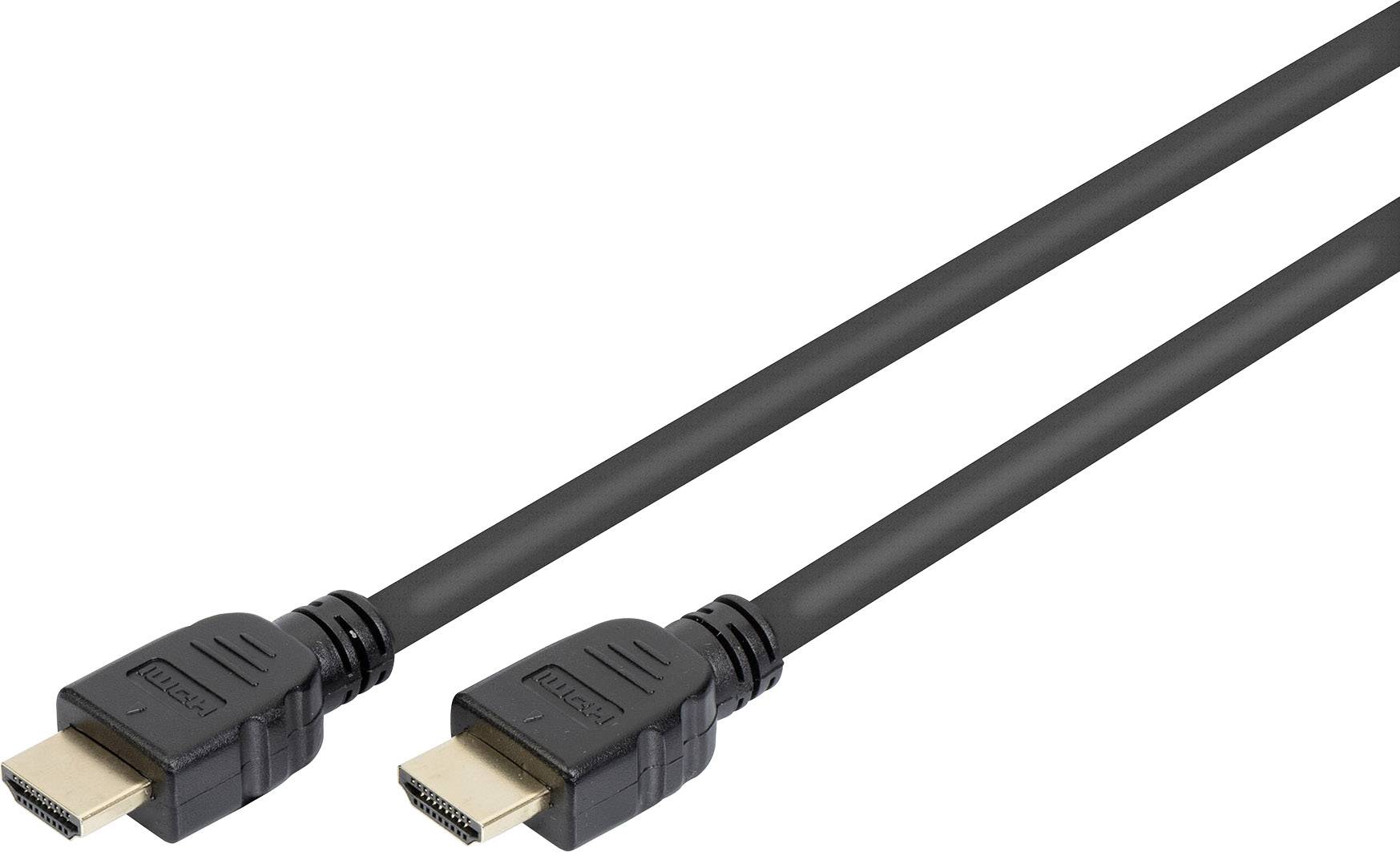 Digitus AK-330124-020-S HDMI-kabel HDMI Aansluitkabel HDMI-A-stekker, HDMI-A-stekker 2.00 m Zwart 8K UHD, Vergulde steek