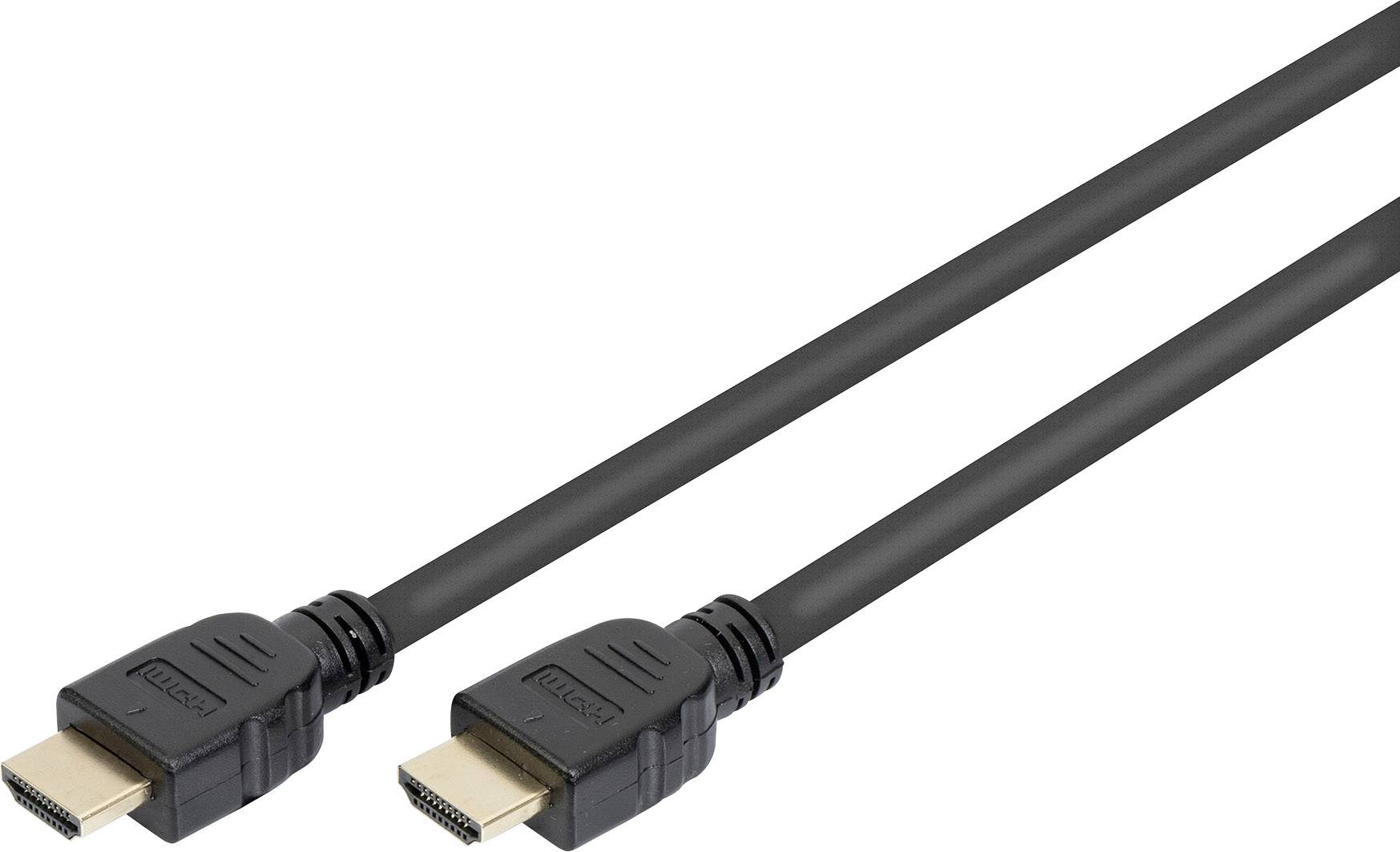 Digitus AK-330124-030-S HDMI-kabel HDMI Aansluitkabel HDMI-A-stekker, HDMI-A-stekker 3.00 m Zwart 8K UHD, Vergulde steek