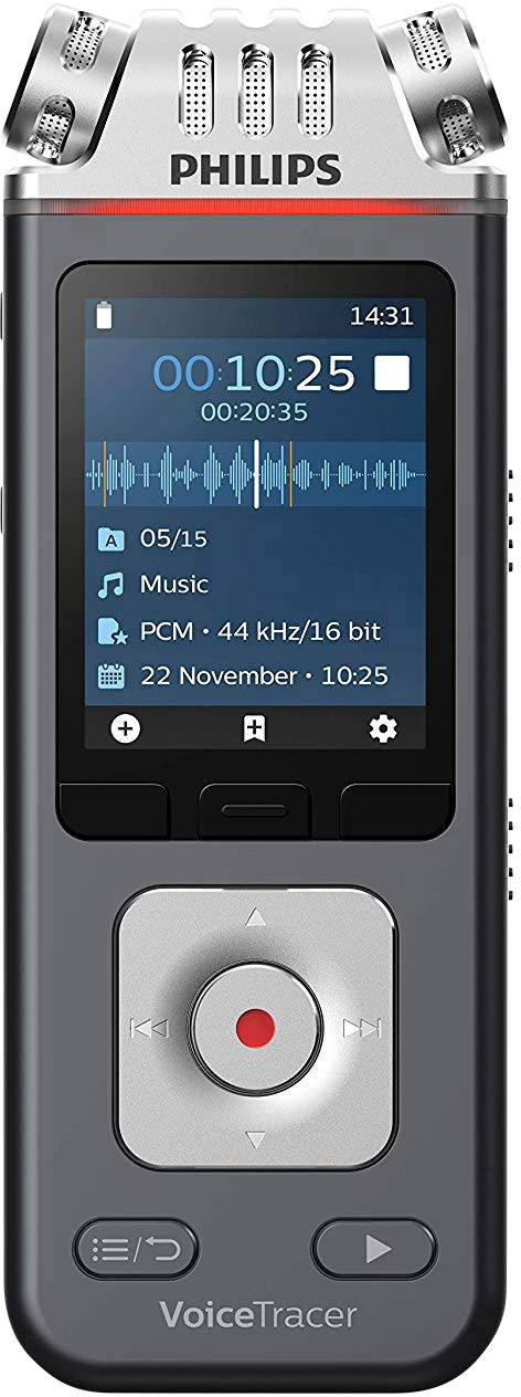 Philips DVT-7110 Digitaal dicteerapparaat Opnameduur (max.) 2147 h Antraciet, Chroom