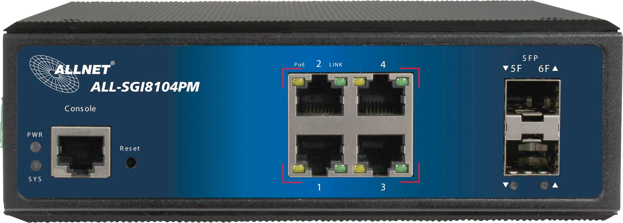 Allnet ALL-SGI8104PM ALL-SGI8104PM Netwerk switch 4 poorten PoE-functie