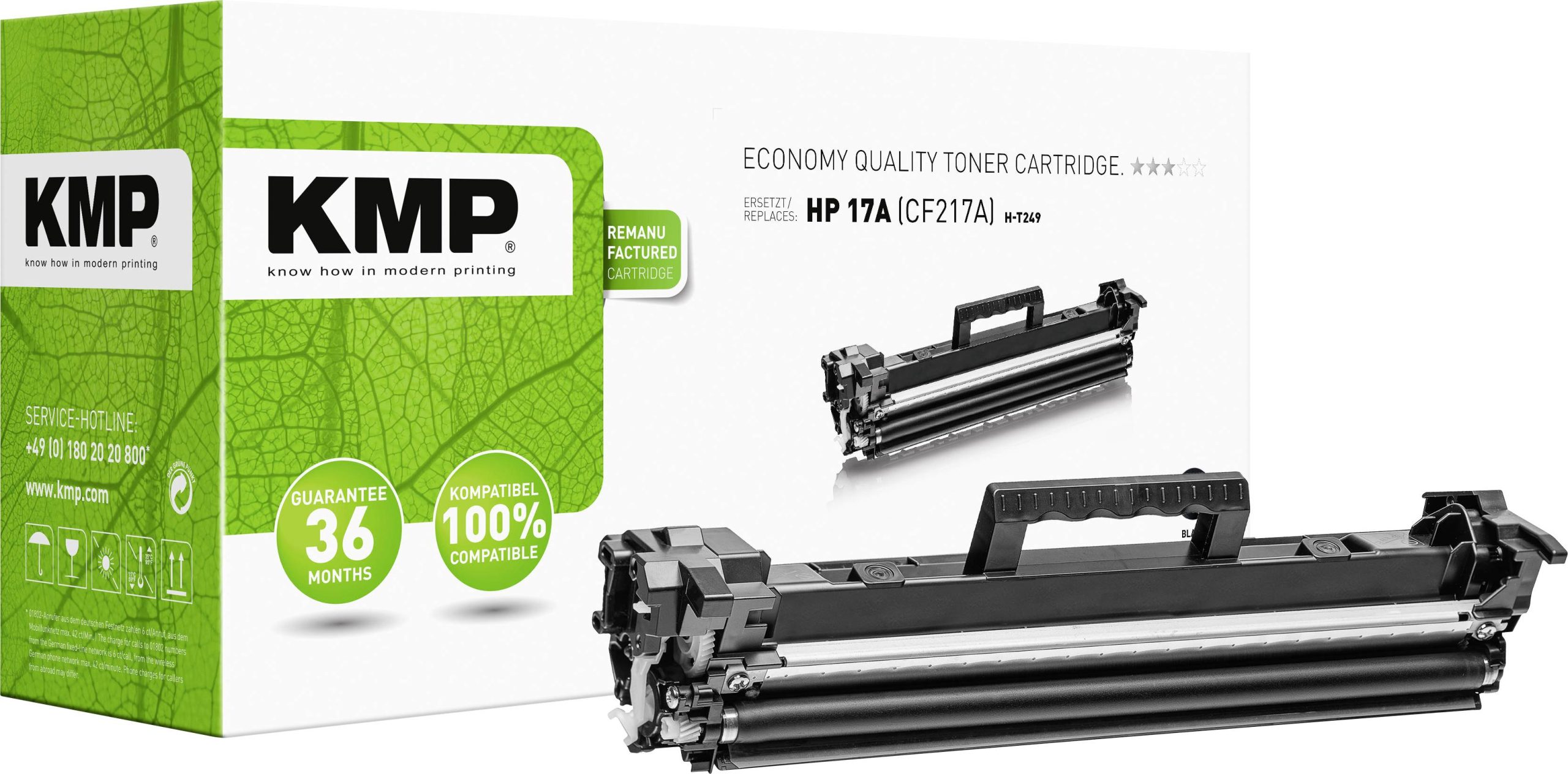 KMP Toner vervangt HP 17A, CF217A Compatibel Zwart 1600 bladzijden H-T249 2541,4000