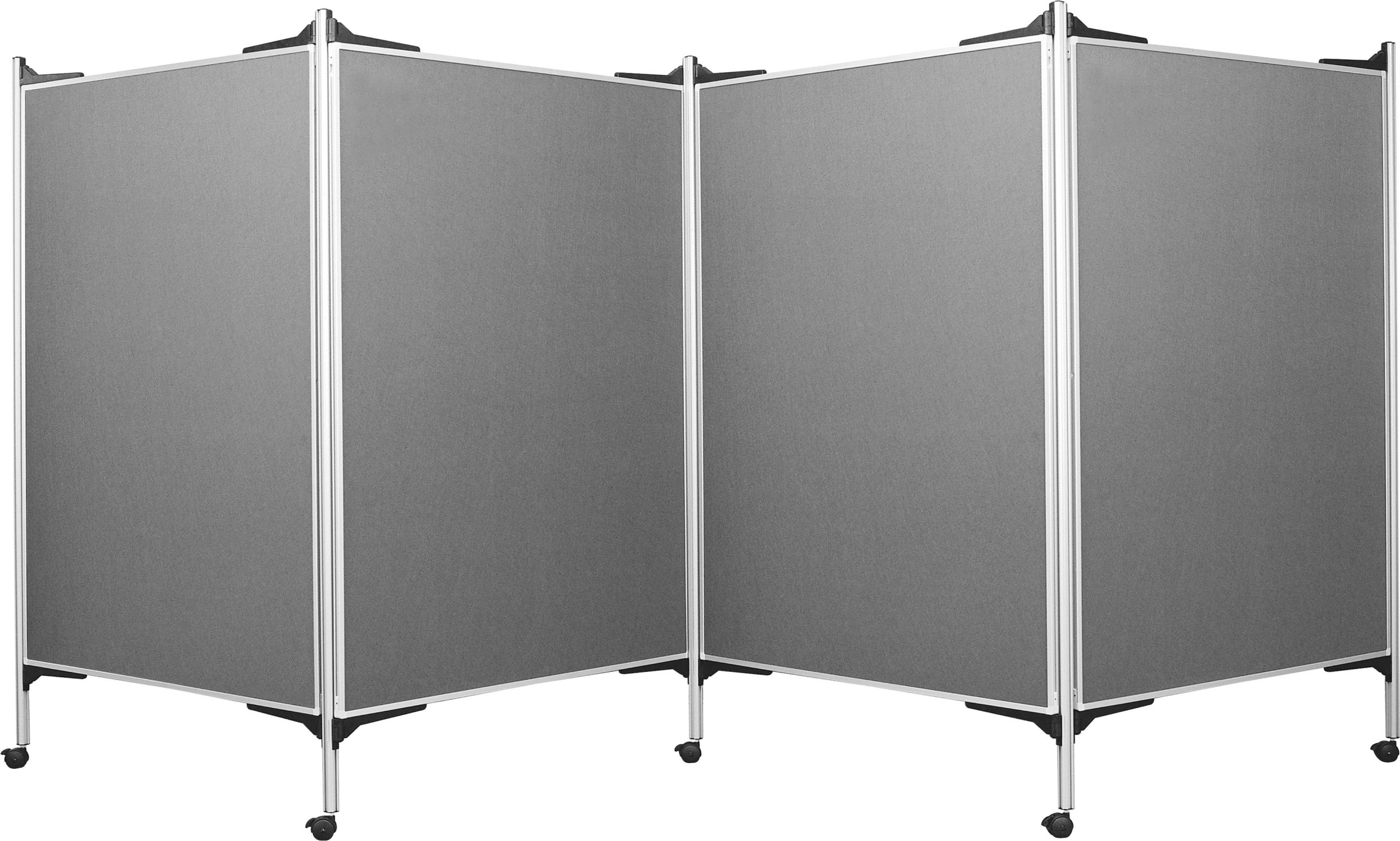 magnetoplan Presentatiewand mobil SET 2 (b x h) 1200 mm x 1500 mm Vilt Grijs Tweezijdig te gebruiken, Inklapbaar, Prikbo