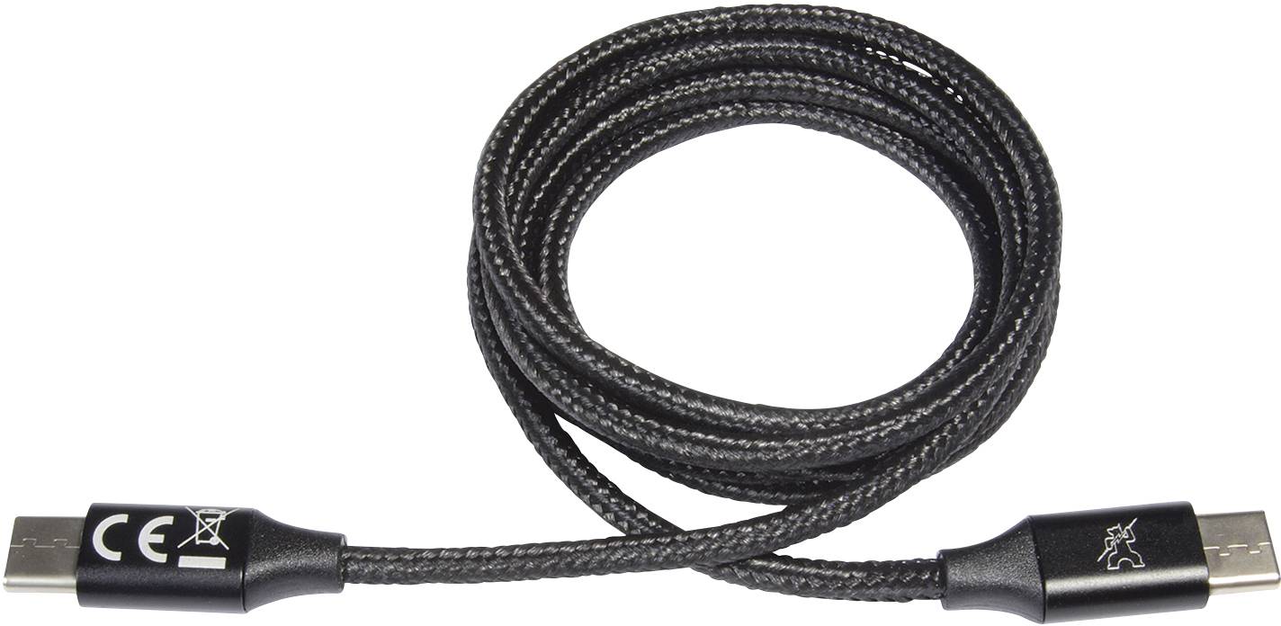 ProCar 52009000 USB-laadkabel USB 2.0 USB-C stekker 1.00 m Zwart Flexibel