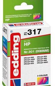 Edding Inktcartridge vervangt HP 901, CC656AE Compatibel Kleur EDD-317 18-317 Edding Inktcartridge vervangt HP 901, CC656AE Compatibel Kleur EDD-317 18-317