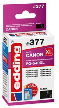 Edding Inktcartridge vervangt Canon PG-540 XL Compatibel Zwart EDD-377 18-377