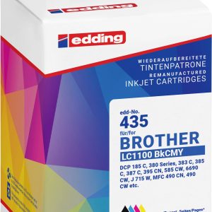 Edding Inktcartridge vervangt Brother LC-1100BK, LC-1100C, LC-1100M, LC-1100Y Compatibel Combipack Zwart, Cyaan, Magenta Edding Inktcartridge vervangt Brother LC-1100BK, LC-1100C, LC-1100M, LC-1100Y Compatibel Combipack Zwart, Cyaan, Magenta