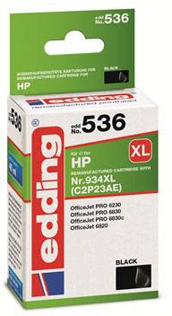 Edding Inktcartridge vervangt HP 934XL, C2P23AE Compatibel Zwart EDD-536 18-536