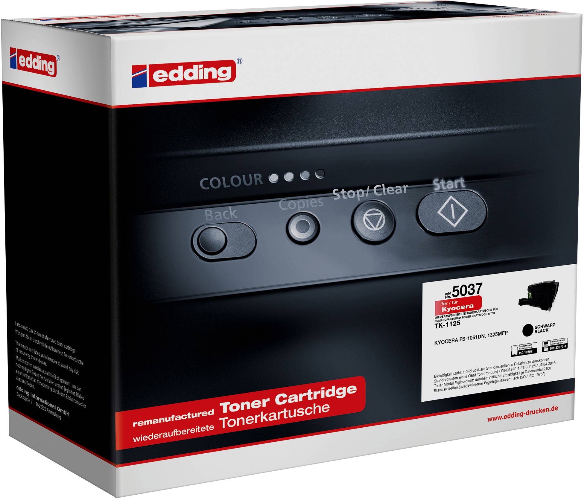Edding Toner vervangt Kyocera TK-1125 Compatibel Zwart 2100 bladzijden EDD-5037 18-5037