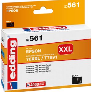 Edding Inktcartridge vervangt Epson 78XXL, T7891 Compatibel Zwart EDD-561 18-561
