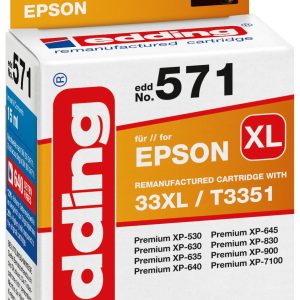 Edding Inktcartridge vervangt Epson 33XL, T3351 Compatibel Zwart EDD-571 18-571 Edding Inktcartridge vervangt Epson 33XL, T3351 Compatibel Zwart EDD-571 18-571