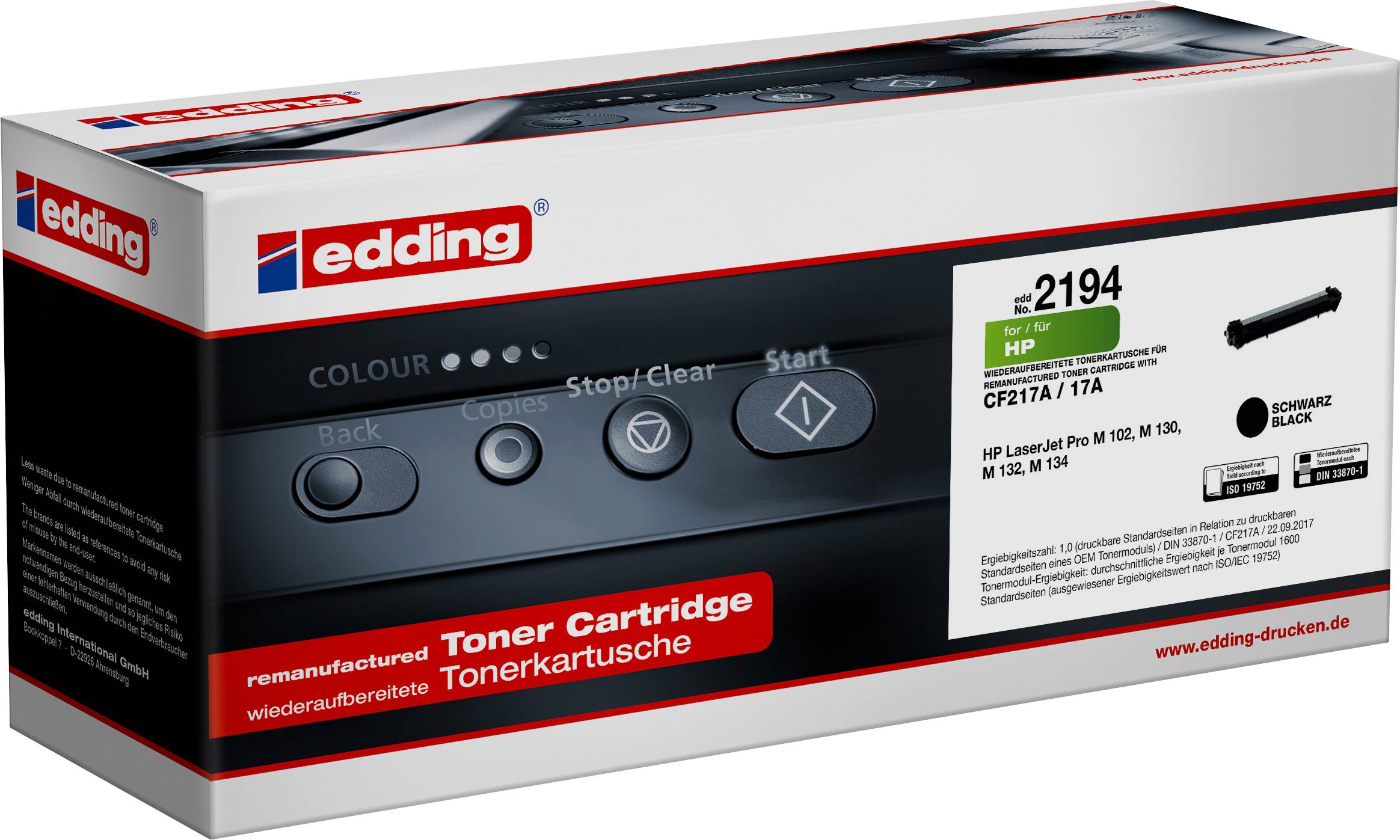 Edding Toner vervangt HP 17A (CF217A) Compatibel Zwart EDD-2194 18-2194