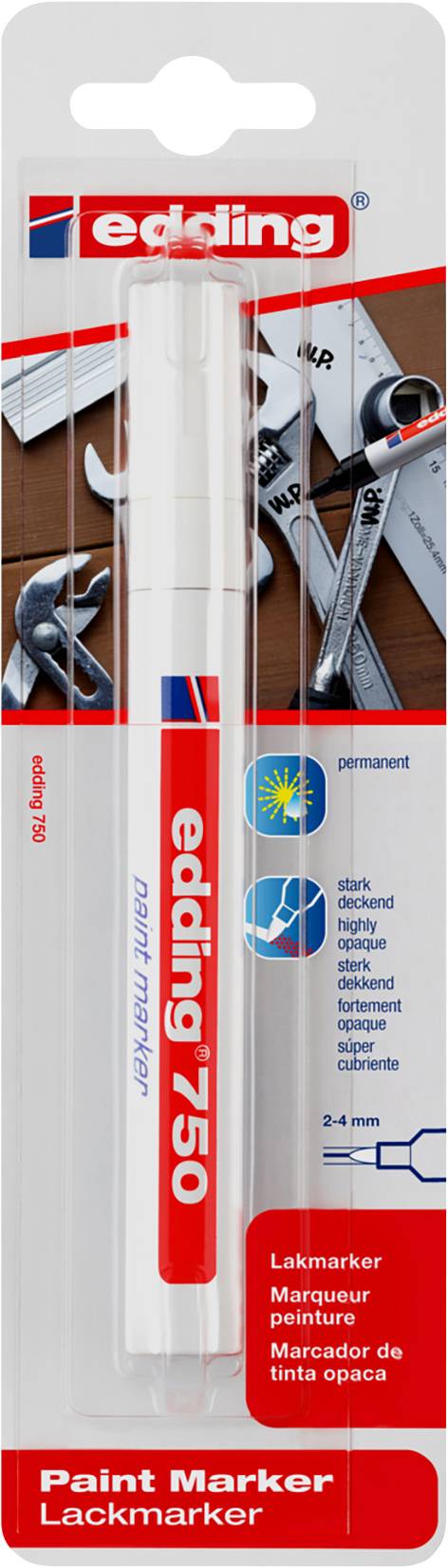 Edding Lackmarker 4-750-1-4049 Lakmarker Wit 2 mm, 4 mm