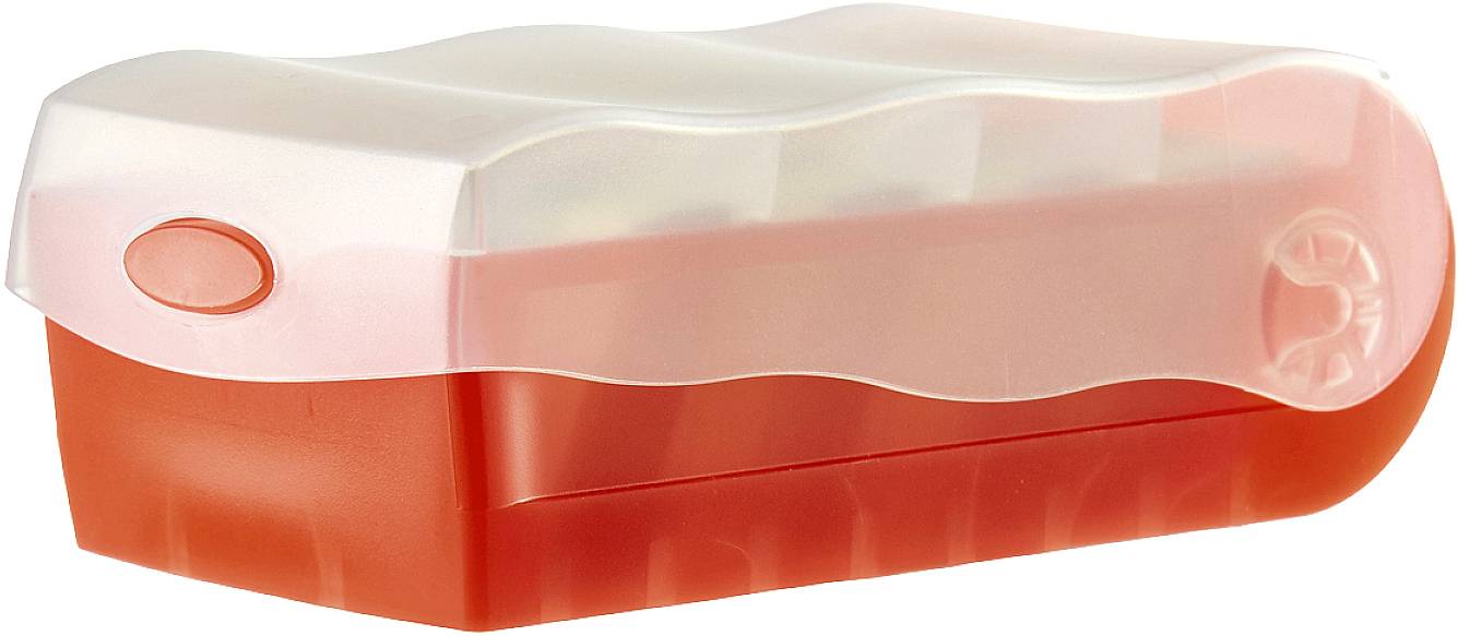 HAN CROCO 998-617 Kaartenbox Doorschijnend, Rood Aantal kaarten (max.): 500 kaarten DIN A8 liggend Incl. 100 gelinieerd