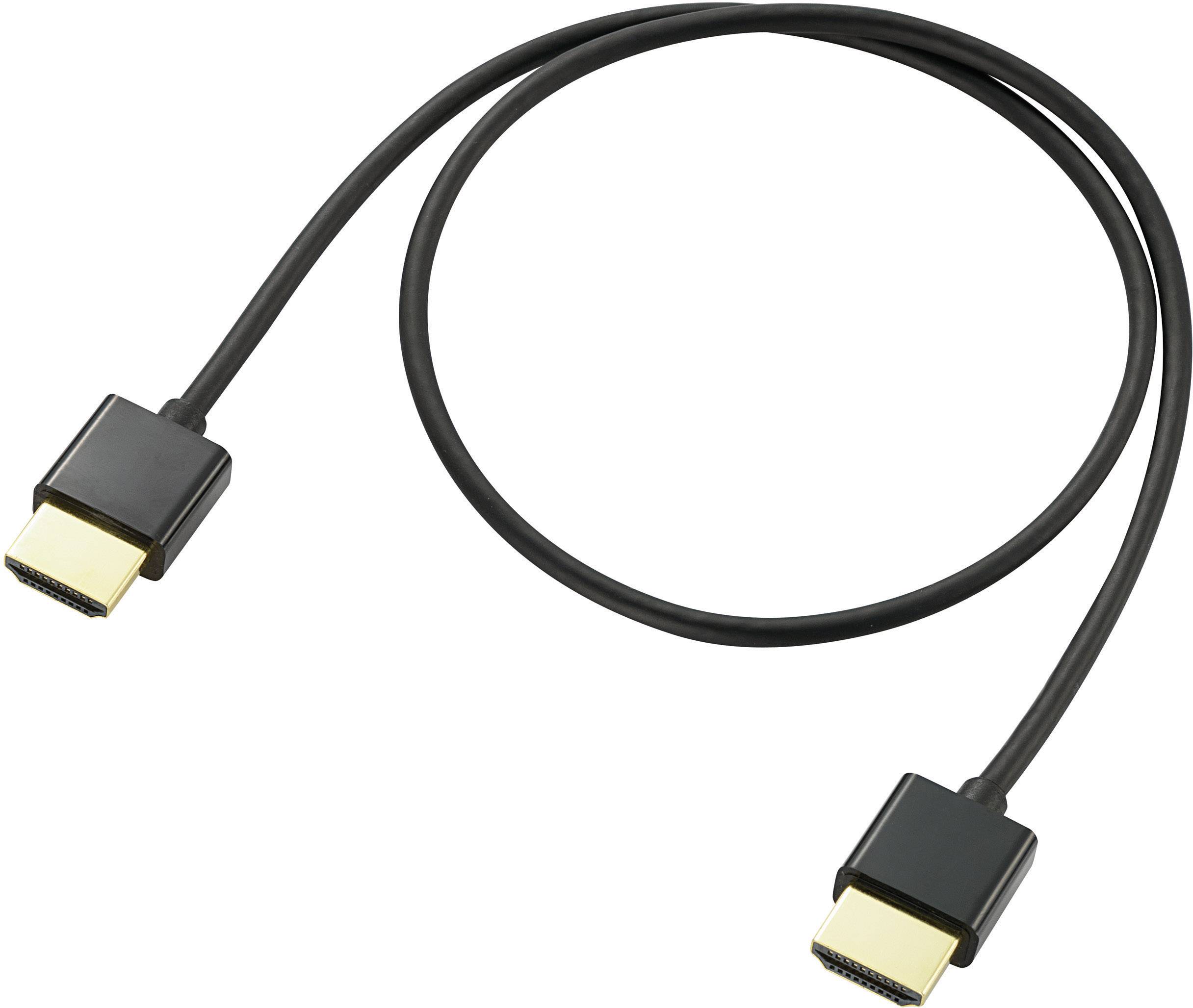 SpeaKa Professional SP-9070576 HDMI-kabel HDMI Aansluitkabel HDMI-A-stekker, HDMI-A-stekker 0.50 m Zwart 4K UHD, Audio R