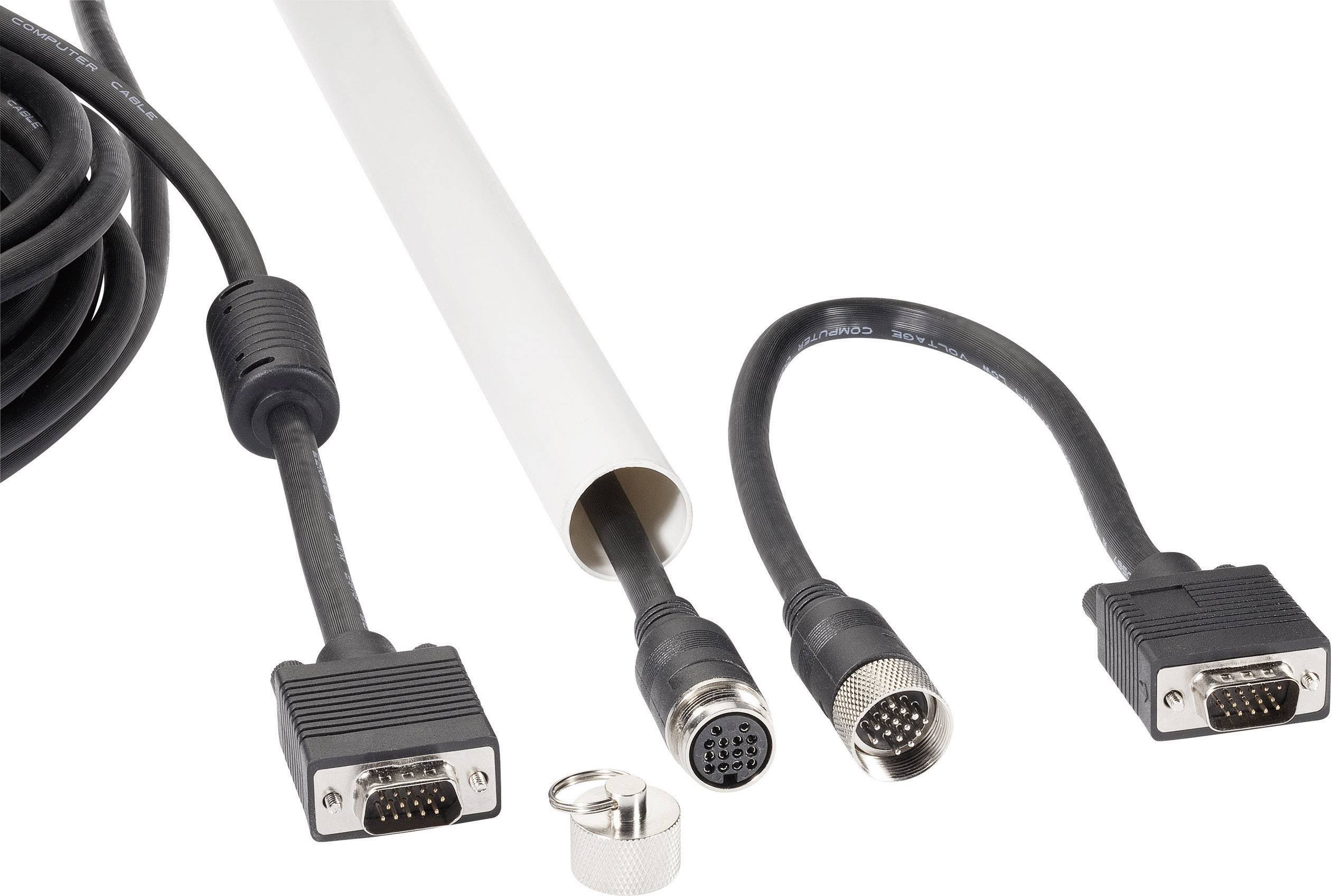 Renkforce VGA Aansluitkabel VGA-stekker 15-polig, VGA-stekker 15-polig 10.00 m Zwart RF-4537804 Voor buismontage, Met Fe