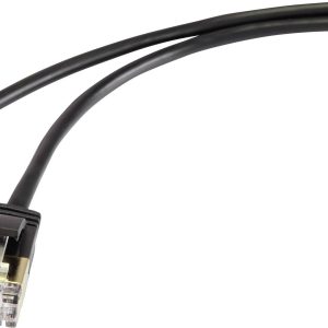 Renkforce RF-4538186 RJ45 Netwerkkabel, patchkabel CAT 8.1 F/FTP 0.50 m Zwart Extreem dun, Vergulde steekcontacten 1 stu